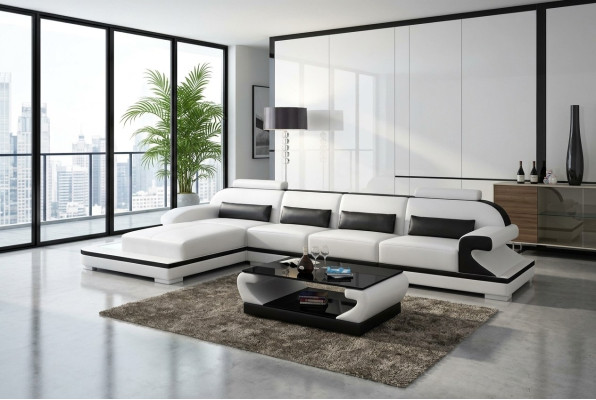 Skórzana sofa narożna sofa tapicerowana Podkładka Couch Zestaw narożny Żywy krajobraz
