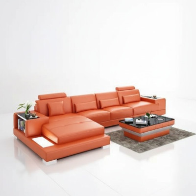 Podkładka Narożnikowa kanapa Żywy krajobraz designerska sofa Narożnikowa kanapa L-shape Narożnikowa kanapa skórzana sofa