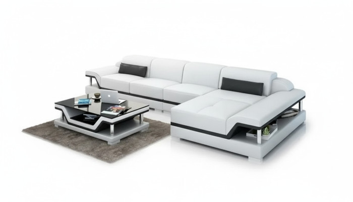 Żywy krajobraz Skórzana sofa Narożnikowa kanapa w kształcie litery L Nowoczesna sofa Narożnikowa kanapa Podkładka