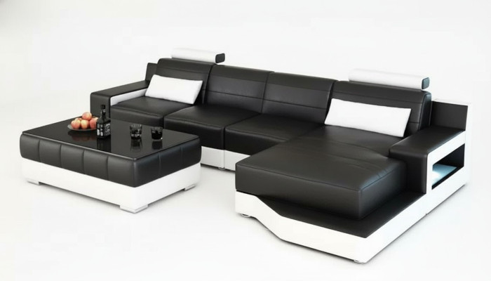 Narożnikowa kanapa w kształcie litery L Nowoczesna sofa Sofa skórzana Narożnikowa kanapa Podkładka designerska sofa