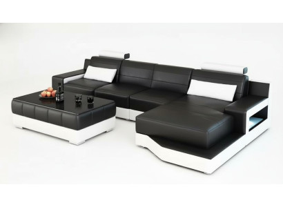 Narożnikowa kanapa w kształcie litery L Nowoczesna sofa Sofa skórzana Narożnikowa kanapa Podkładka designerska sofa
