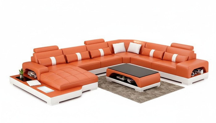 Narożnikowa kanapa Podkładka Narożnikowa kanapa Kształt U Sofa nowoczesna Sofa skórzana Sofa designerska