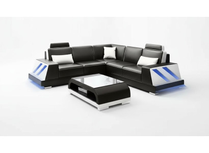 Narożnikowa kanapa Podświetlana Kanapa Led Podkładka Zestaw narożny Sofa Obcios stolik kawowy