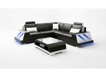 Narożnikowa kanapa Podświetlana Kanapa Led Podkładka Zestaw narożny Sofa Obcios stolik kawowy