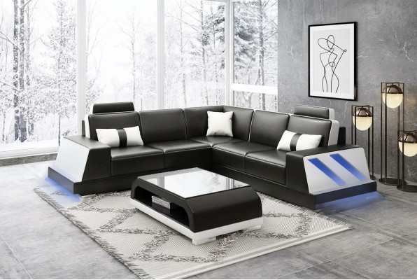 Skórzana sofa narożna sofa tapicerowana kanapa Zestaw narożny Żywy krajobraz Podkładka
