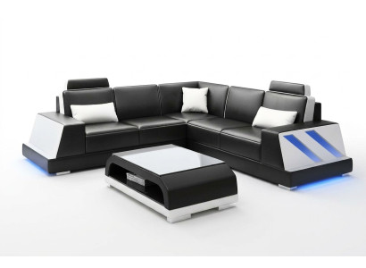 Skórzana sofa narożna sofa tapicerowana kanapa Zestaw narożny Żywy krajobraz Podkładka
