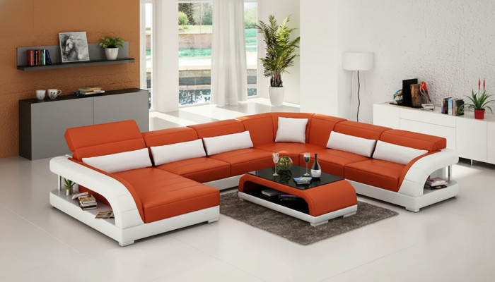 Narożnikowa kanapa UForm Nowoczesna Sofa Skórzana Sofa Kanapy Podkładka Designerskie Sofy Tabela 2szt