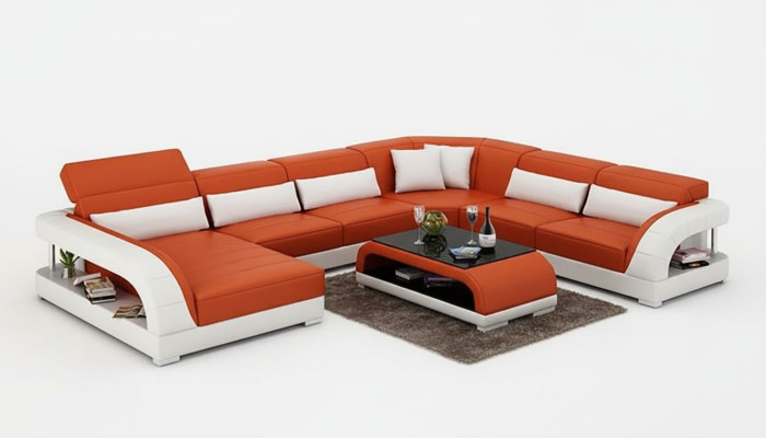 Narożnikowa kanapa UForm Nowoczesna Sofa Skórzana Sofa Kanapy Podkładka Designerskie Sofy Tabela 2szt