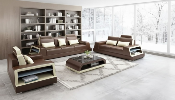 Zestaw sofowy 321 miejsce do siedzenia stolik kawowy skórzana sofa nowoczesna sofa kanapa Żywy krajobraz