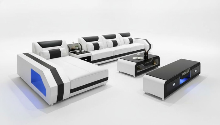 Narożnikowa kanapa Podkładka Narożnikowa kanapa LForm stolik kawowy Nowoczesna sofa Żywy krajobraz 2-częściowa. Nowy