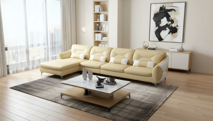 Sofa skórzana Sofa designerska Narożnikowa kanapa w kształcie litery L Sofa nowoczesna Skórzana sofa Narożnikowa kanapa Podkładka