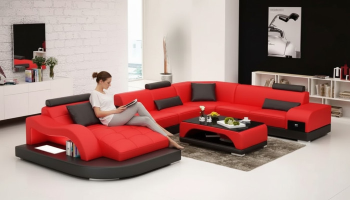Narożnikowa kanapa UForm Fotel stolik kawowy Sofa nowoczesna Sofa skórzana Narożnikowa kanapa Podkładka 2-częściowy zestaw