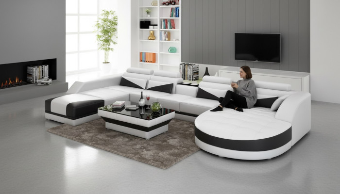 Zestaw narożny Sofa Podkładka grupa narożna Żywy krajobraz skórzana sofa kanapy sofy 2-częściowe.