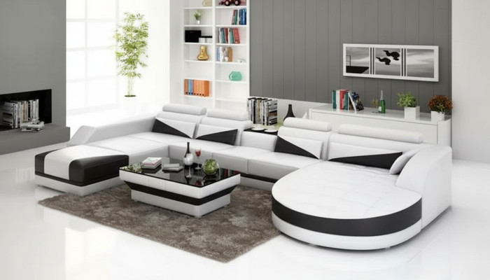 Zestaw narożny Sofa Podkładka grupa narożna Żywy krajobraz skórzana sofa kanapy sofy 2-częściowe.