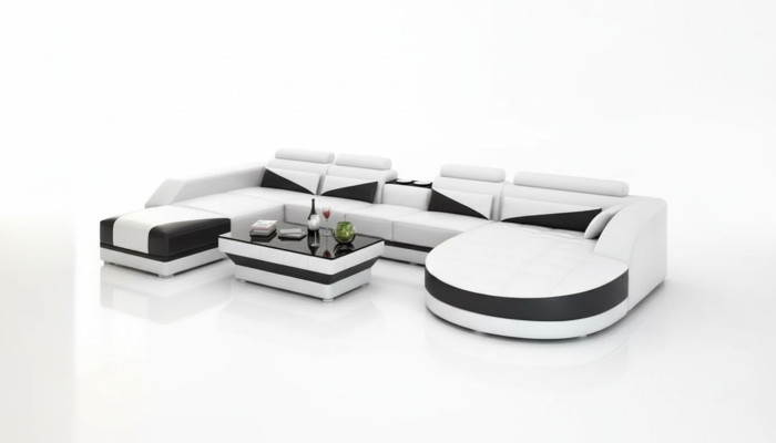 Zestaw narożny Sofa Podkładka grupa narożna Żywy krajobraz skórzana sofa kanapy sofy 2-częściowe.