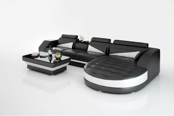 Projektant Narożnikowa kanapa Żywy krajobraz Skórzana Sofa Sofa Sofa Kanapa Podkładka Lform Orange