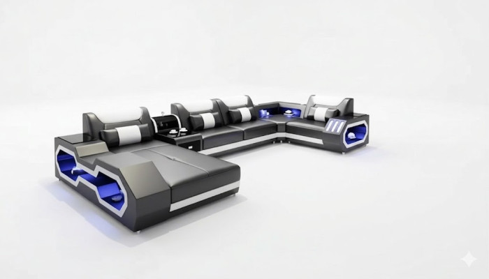 Design Zestaw narożny Narożnikowa kanapa Sofa Kanapa Sofy Kanapy Tabela 2-częściowe. Żywy krajobraz