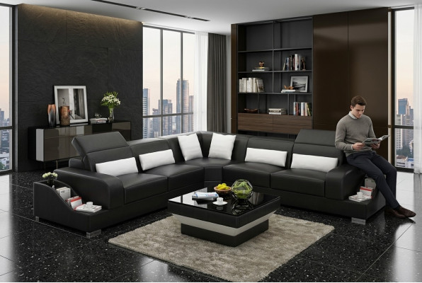 Sofa Skórzana Kanapy Projekt Salon Tanie Podkładka Meble Zestaw Sofa Nowość