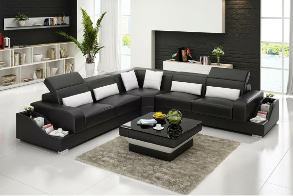 Skórzana sofa narożna sofa tapicerowana kanapa Żywy krajobraz Podkładka Zestaw narożny