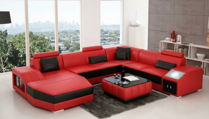 Sofa skórzana Sofa designerska Narożnikowa kanapa UForm Sofa nowoczesna Skórzana sofa Narożnikowa kanapa Podkładka