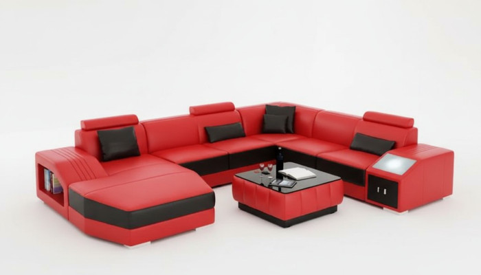 Sofa skórzana Sofa designerska Narożnikowa kanapa UForm Sofa nowoczesna Skórzana sofa Narożnikowa kanapa Podkładka