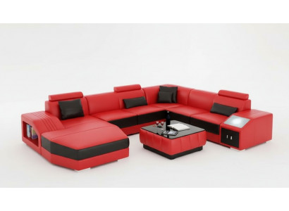 Sofa skórzana Sofa designerska Narożnikowa kanapa UForm Sofa nowoczesna Skórzana sofa Narożnikowa kanapa Podkładka