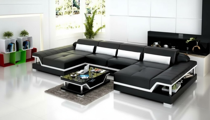 Designerska sofa skórzana zestaw kanapy narożnik kanapa Podkładka sofy skórzana kanapa salon
