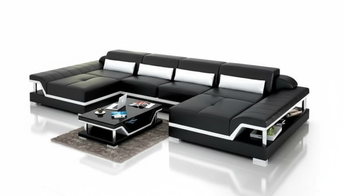 Designerska sofa skórzana zestaw kanapy narożnik kanapa Podkładka sofy skórzana kanapa salon