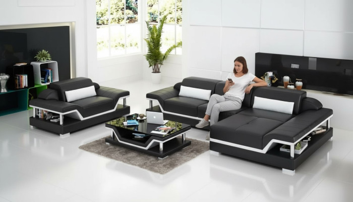 Narożnik kanapa Żywy krajobraz narożnik Zestaw narożny Podkładka sofa Skórzana sofa w kształcie litery L