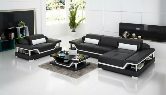 Narożnik kanapa Żywy krajobraz narożnik Zestaw narożny Podkładka sofa Skórzana sofa w kształcie litery L