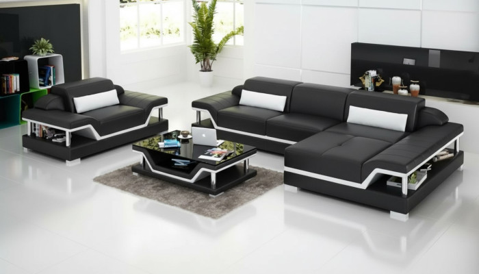 Narożnik kanapa Żywy krajobraz narożnik Zestaw narożny Podkładka sofa Skórzana sofa w kształcie litery L