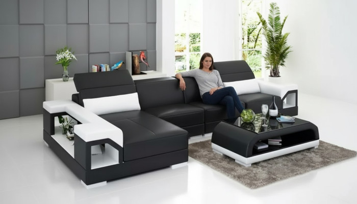 Narożnikowa kanapa Podkładka Narożnikowa kanapa Nowoczesna sofa kawowa w kształcie litery L Żywy krajobraz 2-częściowy. Nowy