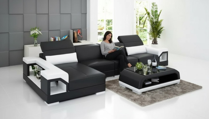 Designerskie kanapy narożnik kanapa skórzana Podkładka sofy skórzana kanapa salonowa