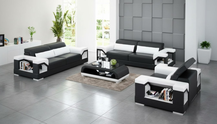 Zestaw sofowy 321 miejsce do siedzenia na stolik kawowy Żywy krajobraz Skórzana sofa nowoczesna sofa kanapa