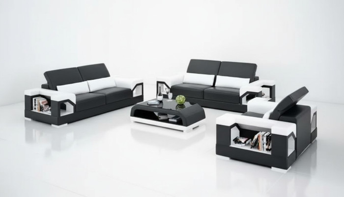 Zestaw sofowy 321 miejsce do siedzenia na stolik kawowy Żywy krajobraz Skórzana sofa nowoczesna sofa kanapa