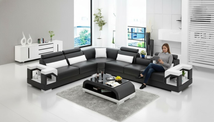 Salon skórzana sofa skórzana kanapa kanapa obcios sofa skórzane sofy Żywy krajobraz