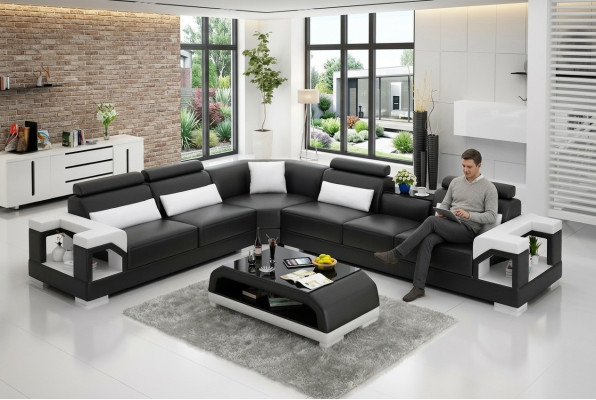 Narożnikowa kanapa Kanapa Podkładka Zestaw narożny Sofa Obcios Narożnik skórzany Żywy krajobraz