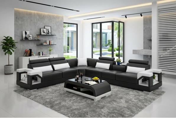 Narożnikowa kanapa Kanapa Podkładka Zestaw narożny Sofa Obcios Narożnik skórzany Żywy krajobraz