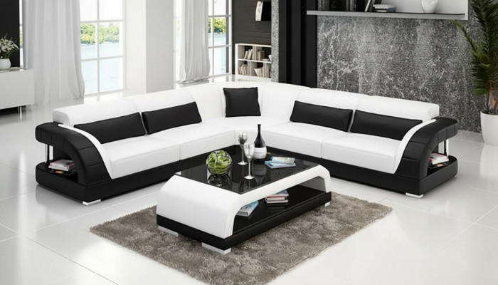 Skórzana kanapa sofa do salonu Podkładka narożna kanapa projekt kanapy sofy skórzane komplet
