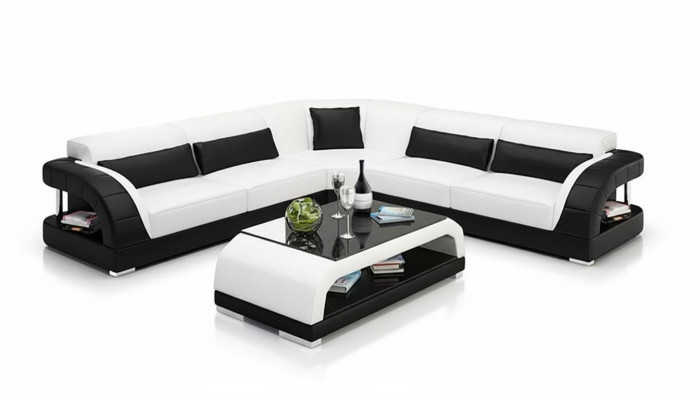 Skórzana kanapa sofa do salonu Podkładka narożna kanapa projekt kanapy sofy skórzane komplet