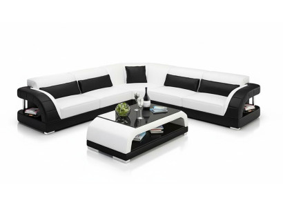 Skórzana kanapa sofa do salonu Podkładka narożna kanapa projekt kanapy sofy skórzane komplet