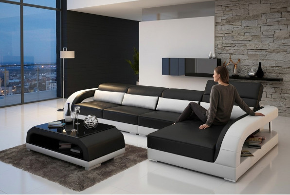Projekt tapicerki skórzanej Narożnikowa kanapa kanapa narożna kanapa sofa w kształcie litery L do salonu