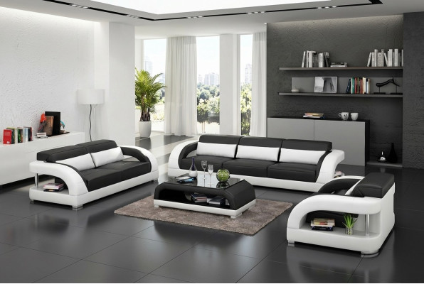 Żywy krajobraz Zestaw sofowy 3+2+1 miejsce do siedzenia Designerska sofa Skórzana sofa Nowoczesna sofa