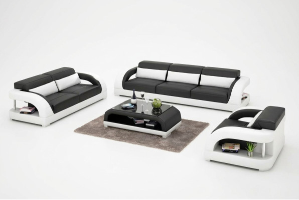 Żywy krajobraz Zestaw sofowy 3+2+1 miejsce do siedzenia Designerska sofa Skórzana sofa Nowoczesna sofa