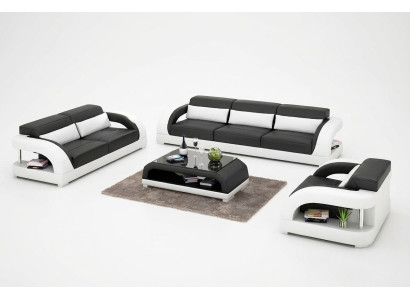 Żywy krajobraz Zestaw sofowy 3+2+1 miejsce do siedzenia Designerska sofa Skórzana sofa Nowoczesna sofa