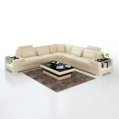 Designerska sofa do salonu Meble narożnikowa Narożnikowa kanapa skórzana kanapa