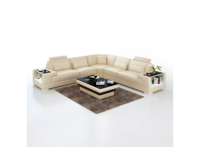 Designerska sofa do salonu Meble narożnikowa Narożnikowa kanapa skórzana kanapa