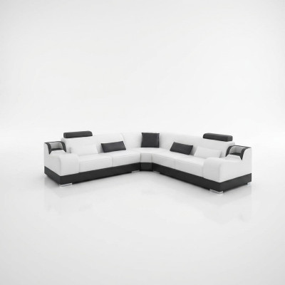 Design Narożnikowa kanapa Salon Nowoczesna Narożna Kanapa Skórzana Tapicerowana Sofa