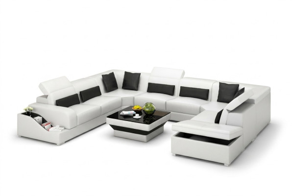 Salon Skóra xxl kanapa sofa krajobraz nowoczesne designerskie poduszki narożne