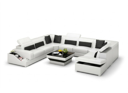 Salon Skóra xxl kanapa sofa krajobraz nowoczesne designerskie poduszki narożne
